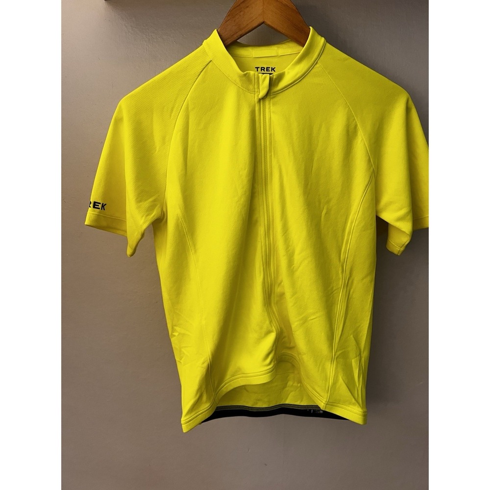 TREK Youth S/S Yellow Full Zip Poly Cycling Biking Racing Jersey Shirt Sz XL